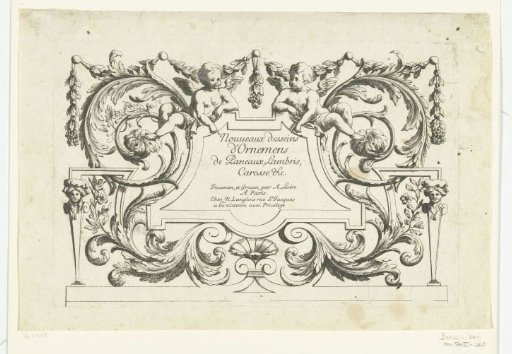 Title page: Nouveaux desseins d'Ornemens de Paneaux, Lambris, Carosse &c.