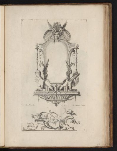 Cartouche with two sphinxes