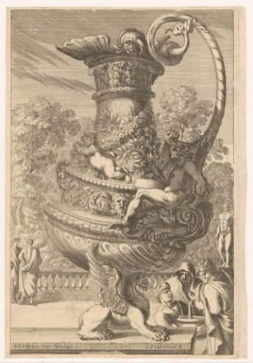 Pitcher with griffin as foot