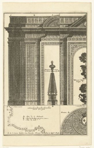 Half latwork pavilion with variant for middle section
