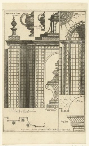 Half of latwork pavilion with details