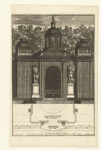 Latwork pavilion with niche
