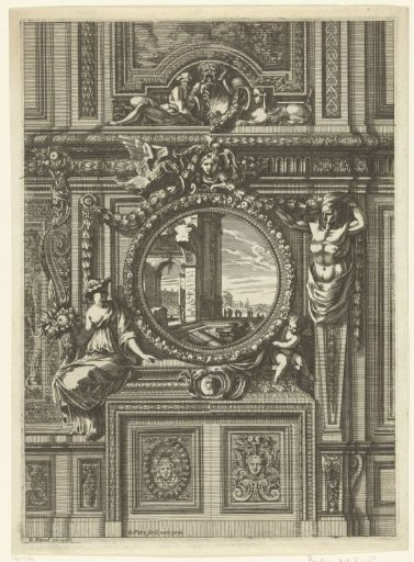 Lower section with a round painting