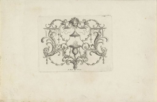 Vignette with a burning lamp and female mask