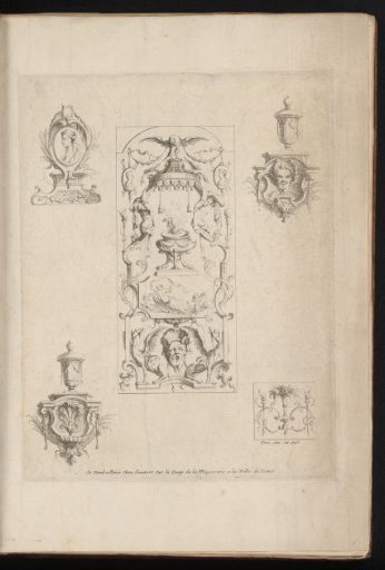 Panel with Venus and four loose ornaments