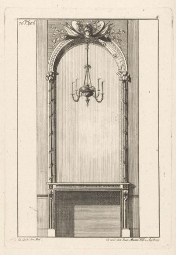 Chimneypiece with chandelier