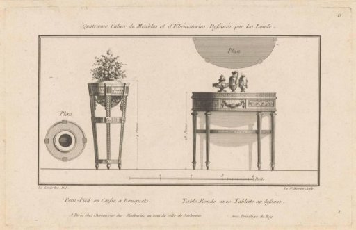 Table with vase and round table