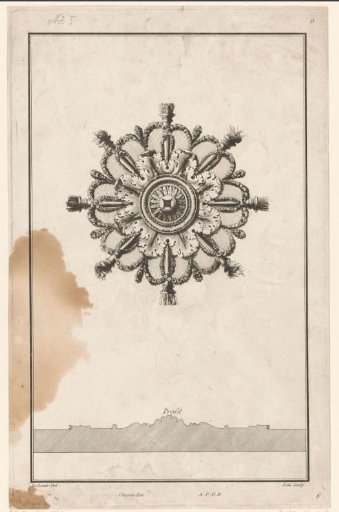 Rosette with torches and quivers
