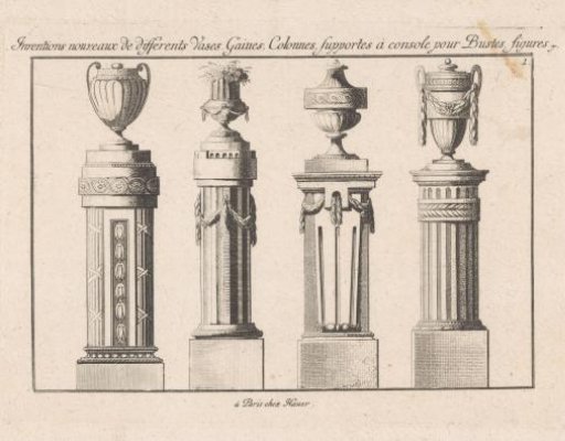 Pedestals with vases