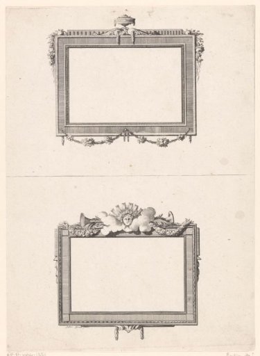 Frames with vase and face