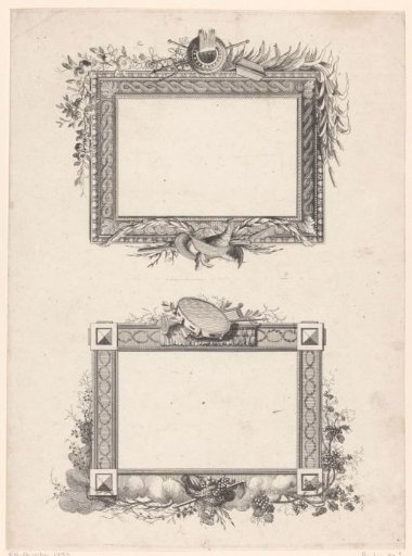 Frames with bird and musical instruments