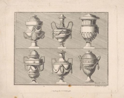 Six ornamental vases
