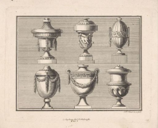 Six ornamental vases