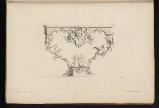 Console table with two young satyrs
