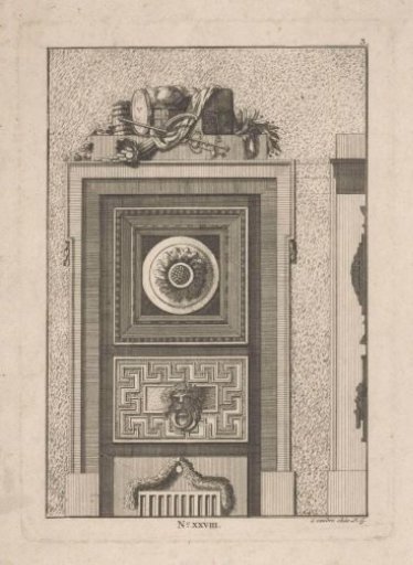 Wall tomb with Mercury's helmet and staff