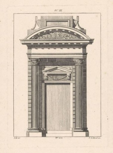 Portal with segmental pediment