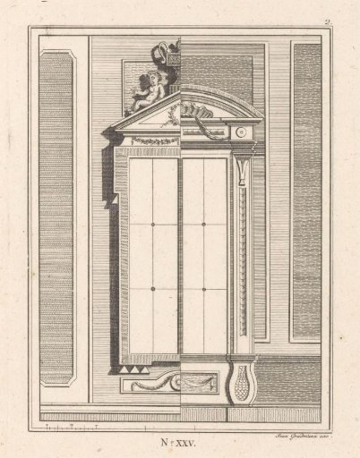 Frame with putto and vase
