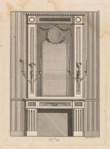 Fireplace with candlesticks