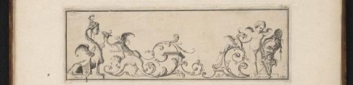Frieze with an arabesque featuring young satyrs