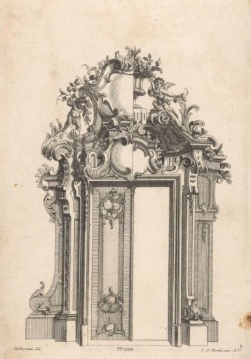 Door frame with putto and vase