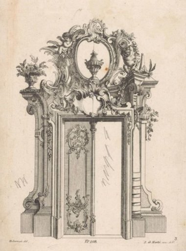 Door frame with vases