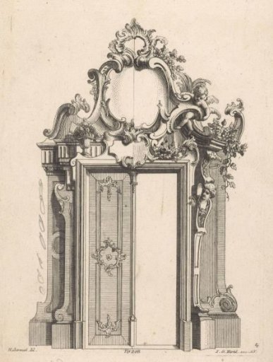 Door frame with putto