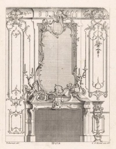 Fireplace with candlesticks