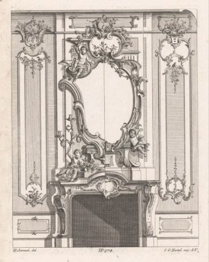 Fireplace with putti