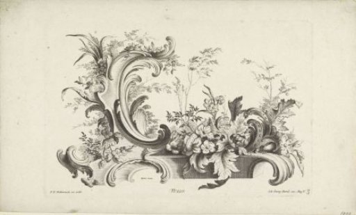 Rocaille ornament with flowers