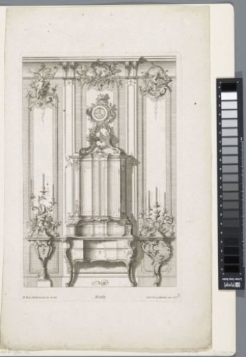 Writing desk with candlesticks