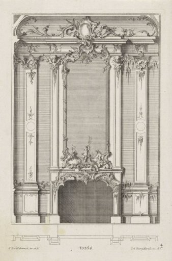 Fireplace with a putto