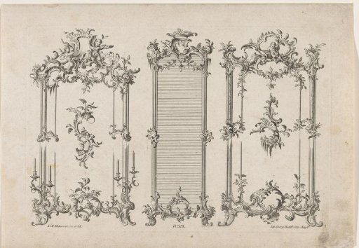 Frames with Candlesticks and Putti