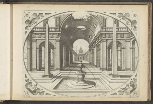 Portal with a Barrel Vault and a View of a Street with Arcades
