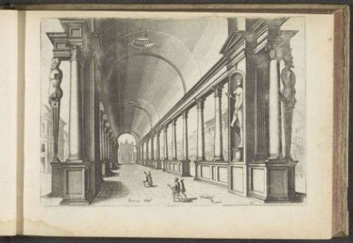 Colonnade vaulted with a barrel vault