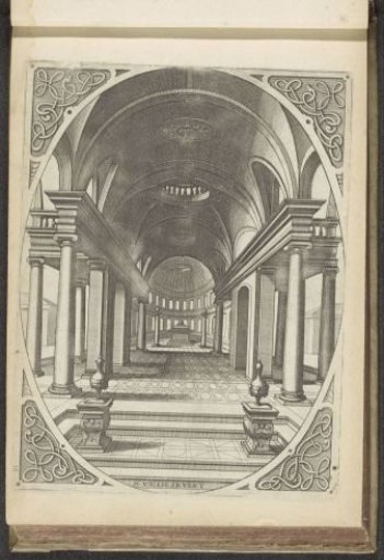 View inside the nave and choir of a church