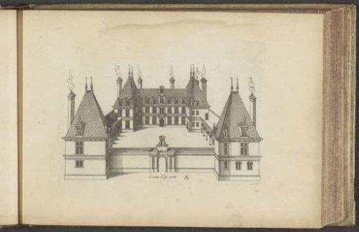 Bird's-eye view of country house A