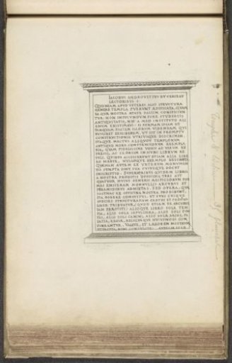 Pedestal with text in Latin