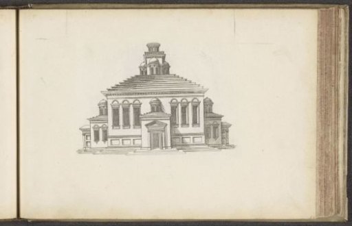 Sanctuary with a pyramidal roof and a tower