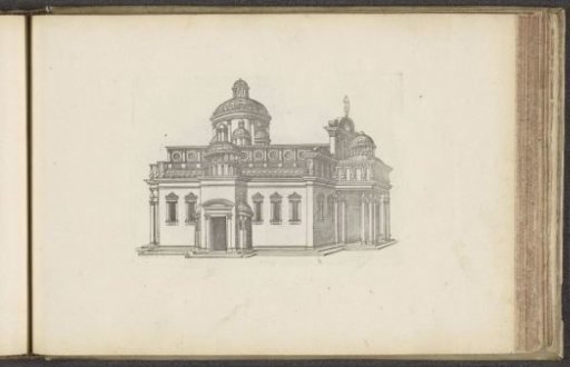 Sanctuary with a colonnaded portico on the right