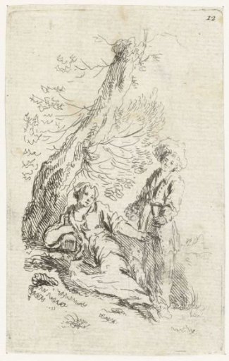 Young Couple Drinking by a Tree