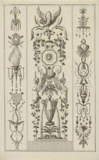 Arabesques with winged women