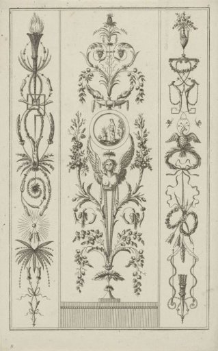 Arabesques with a medallion and a winged woman