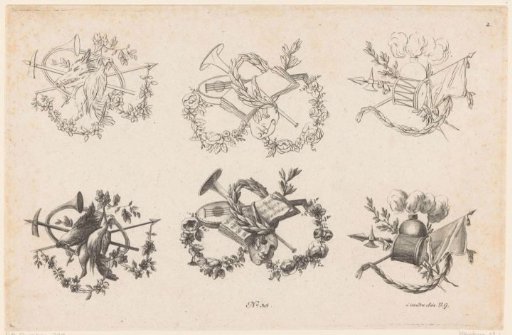 Trophies with hunting and theatrical attributes