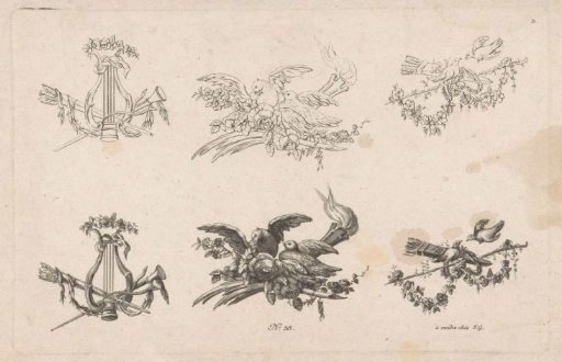 Trophies with divine attributes and quivers