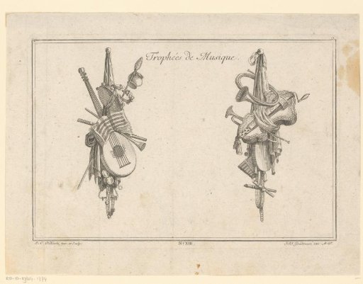 Trophies with musical instruments