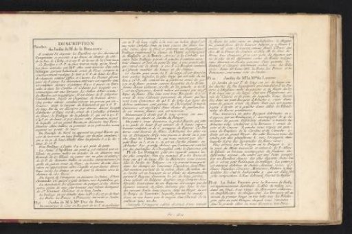 Sheet with description of the twelve prints from the first 'cahier' of the series Jardins anglo-chinois