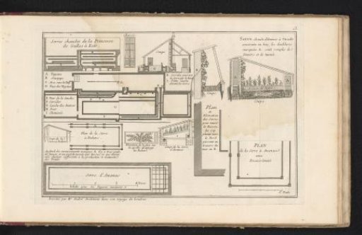 Sections of various greenhouses in Kew and Utrecht