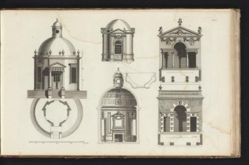Designs and a Section for Temples in Gardens
