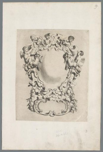 Cartouche in the rococo style in two compartments