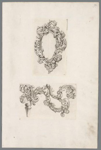 Two half-designs for a mirror with an acanthus motif